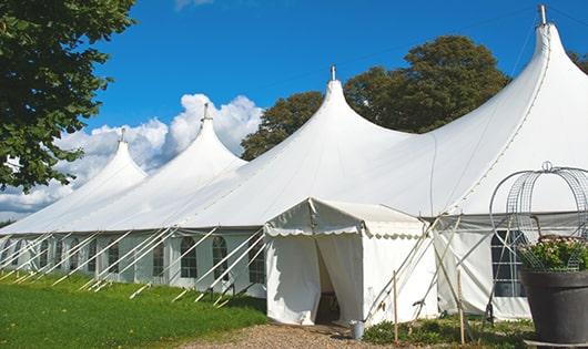 portable restrooms arranged for a event, providing quick and easy access for attendees in Elwood